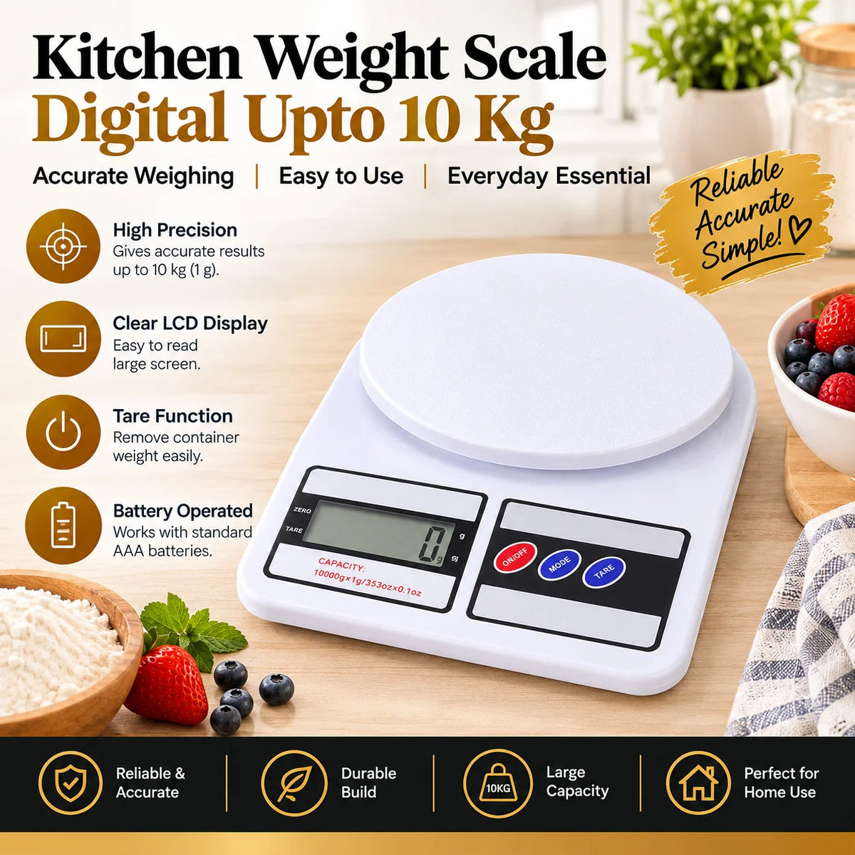 Digital Kitchen Weight Scale Upto 10 Kg