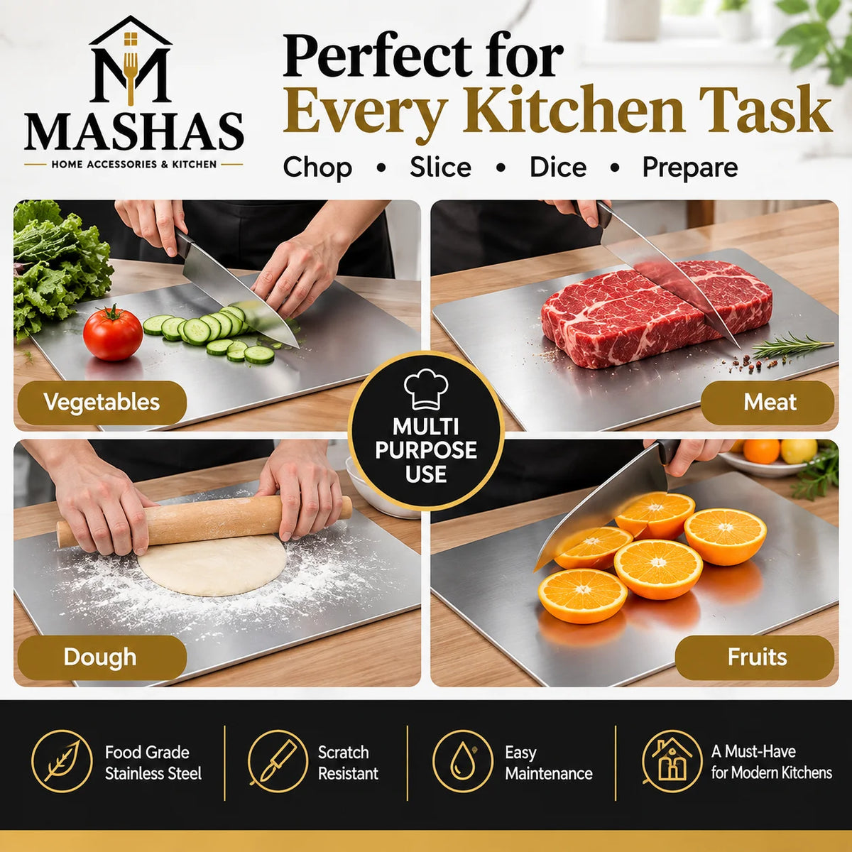 Stainless Steel Cutting Board-Large